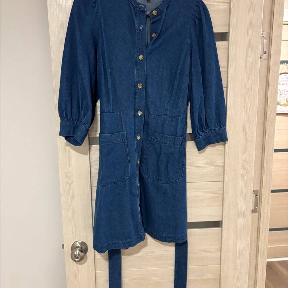 Blue Denim Button-Up Dress